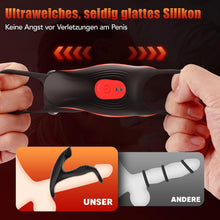 Load image into Gallery viewer, Penisring Sex spielzeug für Paare extrem sex, Penis Ring Erotik Sex Spielzeug für die Männer, Cockring Erotisches Sexspielzeug für Klitoris, 12 Vibrationsmodi Dual Penisring Massagegerät Schwarz