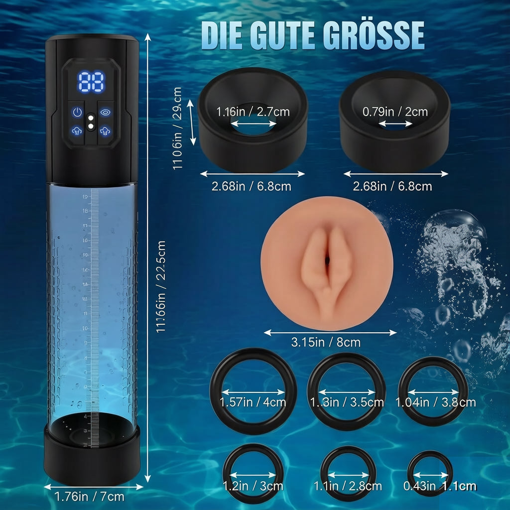 Penispumpe, Sexspielzeug für Männer, Masturbator – Sexspielzeug für die männliche Masturbation, Vakuumpumpe mit 4 Saugmodi, Sexspielzeug für Erwachsene mit Penisring und realistischer Vagina