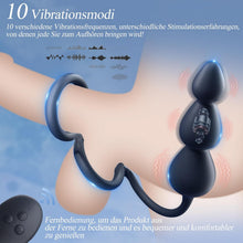 Load image into Gallery viewer, Analvibrator mit Penisring Hodenring,Analplug Analkugeln mit 10 Vibrationsmodus Fernbedienung,Vibrator Vibration Vibratorensets Analspielzeuge erotisches Sex Spielzeug für die Männer