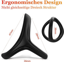 Load image into Gallery viewer, Mecofy Dreieckiger Penisringe, Premium Dehnbarer Silikon Penisring für Sex Männer, Pleasure Ring mit Hodensack-Ring Gürtel, Erotik Sexspielzeuge für Männer Paare, Schwarz