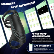 Load image into Gallery viewer, Penisring Vibrator Sex Spielzeug für die Männer, Penis Ring Erotik Sex Spielzeug für Paare Extrem, Cockring Penistrainer mit App Steuerung Masturbieren Männer mit 10 Modi für Langwährende Erektion