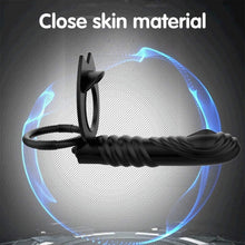 Load image into Gallery viewer, Doppelpenetration Anal Vibrator mit vibrierendem Cockring, Fernbedienung Doppelstimulation Anal Plug Penis Ring Sexspielzeug für Männer, Frauen und Paare