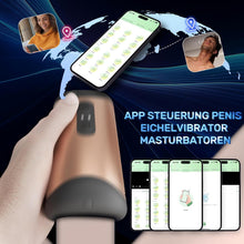 Load image into Gallery viewer, Elektrischer Masturbator Penistrainer Vibrator mit App Steuerung Masturbieren Männer mit 10 Modi, 2 in1 Sexspielzeug Eichel Stimulator mit Penisring Mann Sex für solo