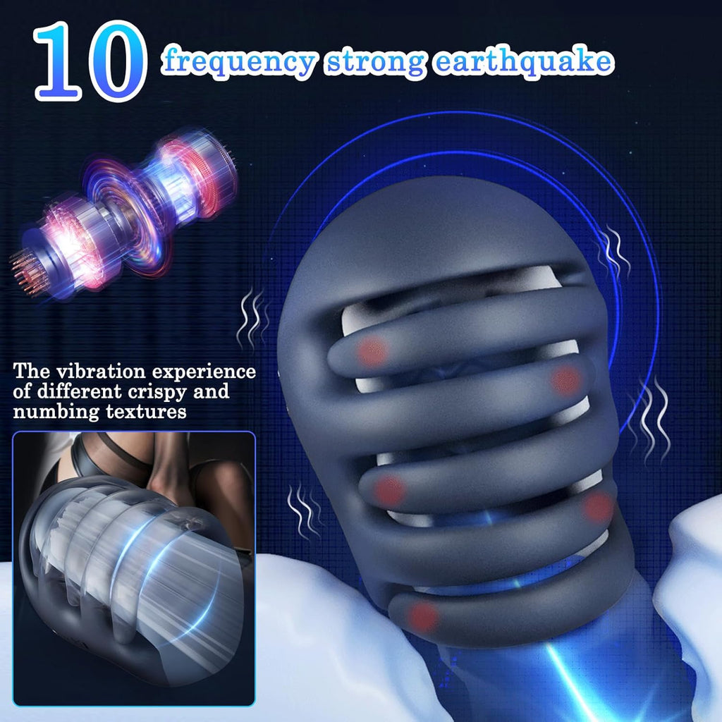 Latest 3.0 Vibrator Masturbating for Men Electric, Sword Helmet Design Glans Stimulator Man Masturbators Ring Vibrator, 10 Vibrator Modes, Prostate Vibration Men Masturbator