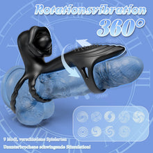Load image into Gallery viewer, 4-in-1 Penis vibrationsring mit 9 Vibrationsmodi 360° Kopfschütteln und Leckzunge 3 Ring Bondage Cockringe für männer Silikon Erotische sexspielzeug Penisring Extrem Sex Spielzeug für die Paare
