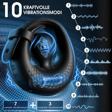 Load image into Gallery viewer, Verstellbarer Penisring Vibrator Sex Spielzeug für die Männer - Silikon Cockring Penis Ring Sex Toyset für Man Erektion mit 10 Vibrationsmodi, App Perlen-Hodenring Erotisches Sexspielzeug für Paare