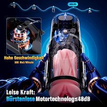 Load image into Gallery viewer, KI-Interaktion 360° Schnellheiz Masturbator Sex Spielzeug für die Männer, Masturbieren für Männer 5 Intensiver Teleskopfunktion Sexspielzeug, Realistische Masturbatoren Liner Abnehmbare Sex Toys