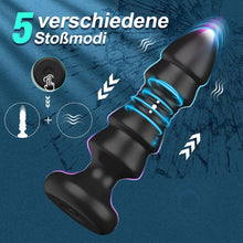Load image into Gallery viewer, Anal Vibratoren Analvibrator, Buttplug mit 5 Teleskopmodi, Prostata Stimulator mit Fernsteuerung, Anal Butt Plug Dildo Vibrationen Sexspielzeug für Männer Frauen Paare (Dunkelschwarz)
