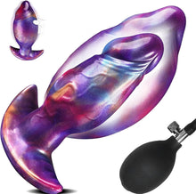 Load image into Gallery viewer, Aufblasbar Analplug Anal Dildo Butt Plug mit Pumpe BDSM Extrem Inflatable Anal Plug Analdildo Analtoy Analdehner Monster Dildo XXL Silikon Groß Dick für Männer Frauen