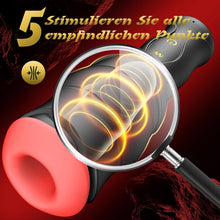 Load image into Gallery viewer, Elektrischer Masturbator für Männer Solo Multifunktionales Sexspielzeug mit 10 Vibrationsmodi &amp; 5 Druckmodi IPX6 Wasserdicht Silikon Taschenmuschi 3D Stimulation Masturbatoren USB-Aufladung