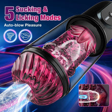 Load image into Gallery viewer, Elektrischer Masturbator Masturbieren Sex Spielzeug für Männer 5 Teleskop 5 Rotierend 5 Saugen, Vibratorensets APP Fernbedienung Vagina Pussy Sex Toys Penispumpe, Masturbatoren Taschenmuschi