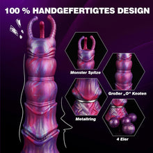 Load image into Gallery viewer, 27cm Monster Ovipositor XXL Dildo mit 4 Silikoneiern Alien Dragon Dildo | Fantasy Knot Dildo groß Anal Plug, Analdildos BDSM Analspielzeug Dildoschwanz für Männer Frauen Paare Gay