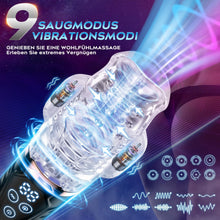 Load image into Gallery viewer, Hochfrequenz Elektrischer Masturbator Cup, 9 Vibration mit 9 Saugmodi, Sex Spielzeug für die Männer, Masturbieren für Männer solo Taschenmuschi Blowjob Penis Masturbatoren mit Vagina Pussy, Sex Toy