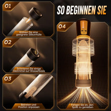 Load image into Gallery viewer, Elektrische Penispumpe Masturbator Sex Spielzeug für die Männer - Vakuumpumpe mit 5 Starken Saugmodi Penies Pump mit 6 Penisringe &amp; 3 Silikonhülsen Erotisches Sexspielzeug für Männer Penisvergrößerung