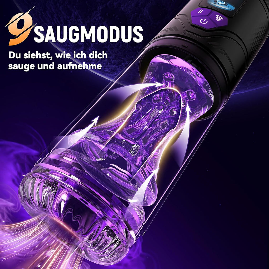Masturbieren für Männer mit 9 Teleskop 9 Rotation 9 Saugen, Elektrischer Masturbator mit Handyhalterung Blowjob Taschenmuschi für die Männer Elektrisch Sexspielzeug für Männer Solo