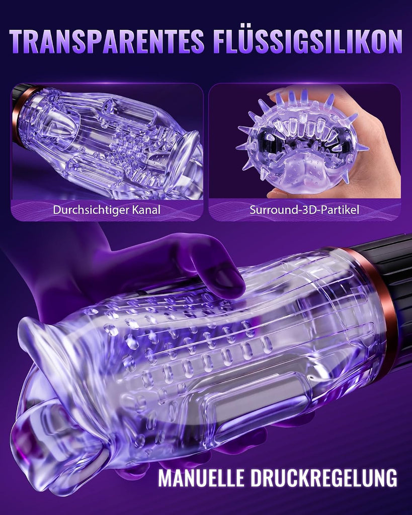 Masturbieren für Männer mit Zungenleck Sex Spielzeug für die Männer - Full-Wrap Masturbator Sexspielzeug für Männer Solo, Penis Eichel Vibrator Masturbator, KI-Interaktion Sex Toyset für Man