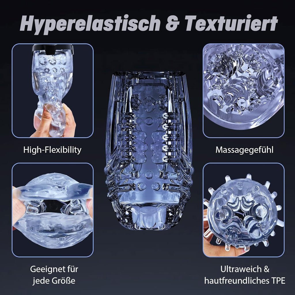 Elektrischer Masturbator Masturbieren für Männer, 7 Vibration 7 Saugmodi Sex Spielzeug für die Männer, Realistische Taschenmuschi Sexspielzeug mit Doppel-Starkmotor, Penispumpe Masturbatoren Sex Toys