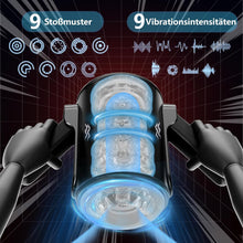 Load image into Gallery viewer, Elektrische Cup-masturbatoren mit 9 Teleskopfunktion undVibrationen, Sex Spielzeug für die Männer Masturbieren für Männer, Masturbatoren Taschenmuschi Penis Sexspielzeug, Männer Sex Sexspielzeug