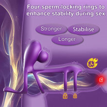 Load image into Gallery viewer, Sex Spielzeug Für Die Paare Penisring Mit Doppel Motor 10 Vibrationsmodi Cockring Für Penis Und Klitoris Stimulation Verzögerte Ejakulation Und Penis Training
