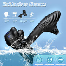 Load image into Gallery viewer, 4-in-1 Penis vibrationsring mit 9 Vibrationsmodi 360° Kopfschütteln und Leckzunge 3 Ring Bondage Cockringe für männer Silikon Erotische sexspielzeug Penisring Extrem Sex Spielzeug für die Paare