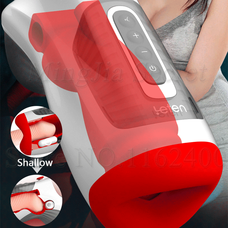 Vakuum Beheizter Deepthroat Control Oralsex-Masturbator mit 7 Vibrations- und 3 Saugmodi