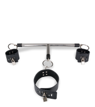 Load image into Gallery viewer, BDSM-Stange mit Halsband und Handfesseln